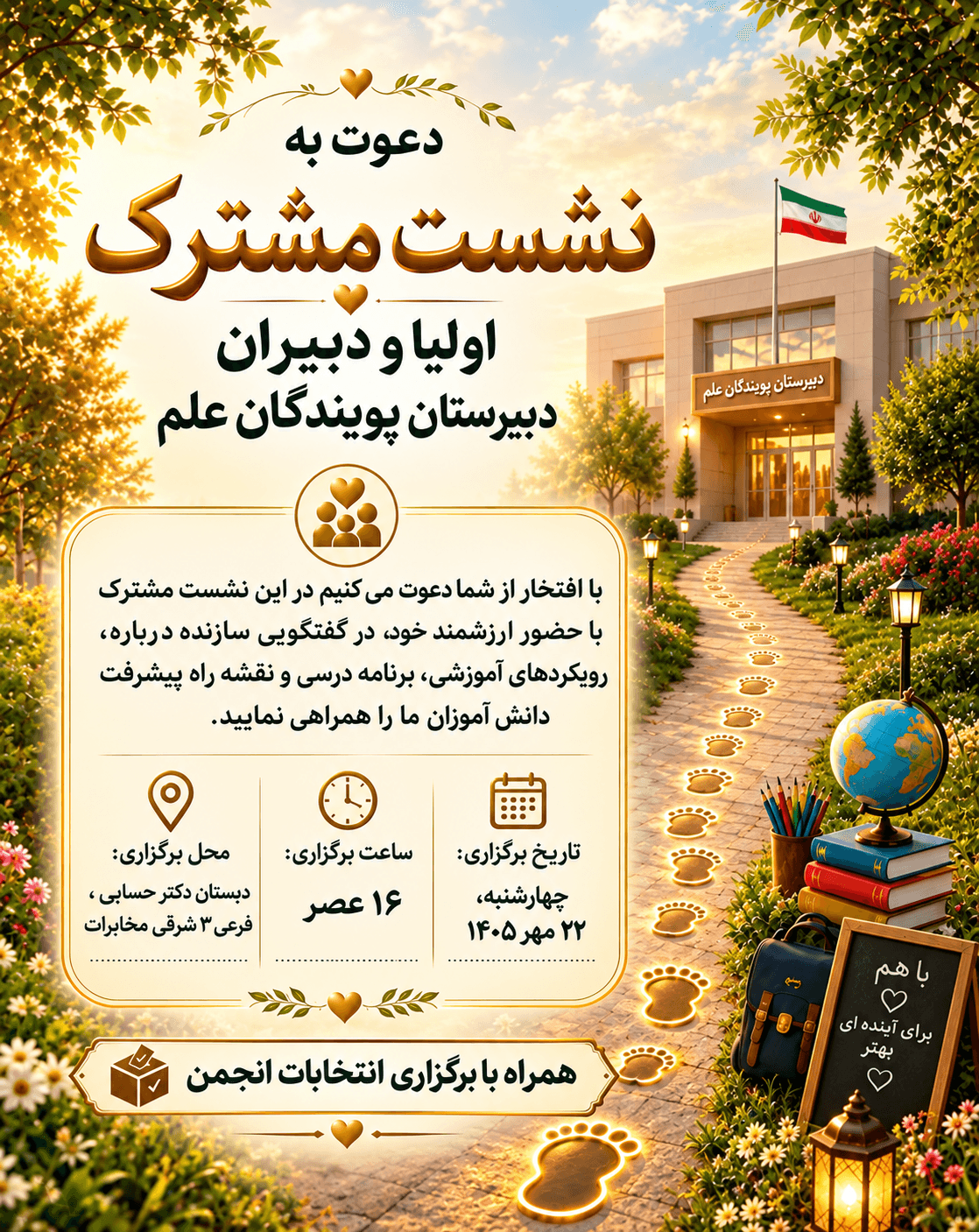 قرار ملاقات سبز(نشست اولیا و دبیران دبیرستان پویندگان علم)